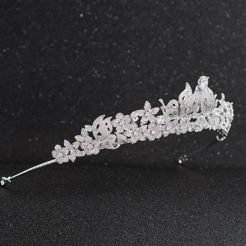 Cubic zirconia wedding  bridal royal tiara diadem crown CH10209