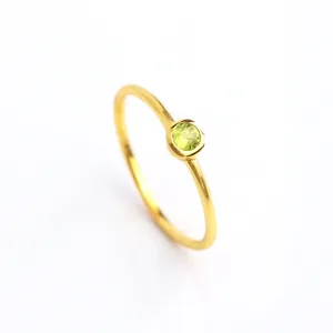 Dainty Stackable Green Amethyst Ring : February Birthstone