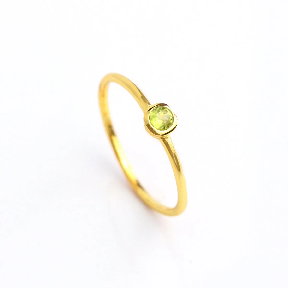 Dainty Stackable Green Amethyst Ring : February Birthstone