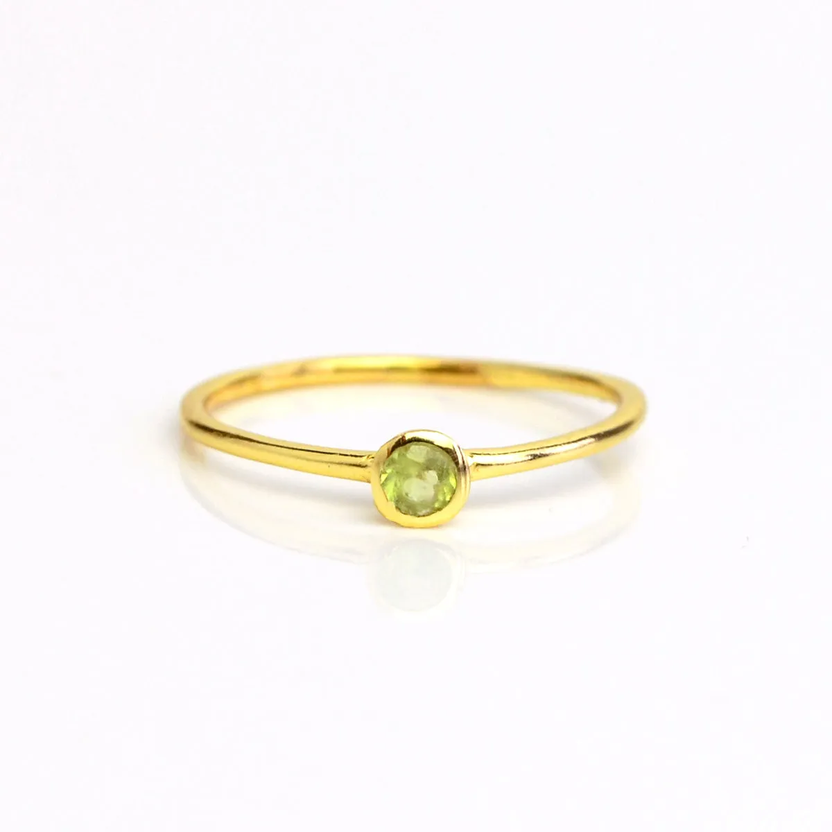 Dainty Stackable Green Amethyst Ring : February Birthstone