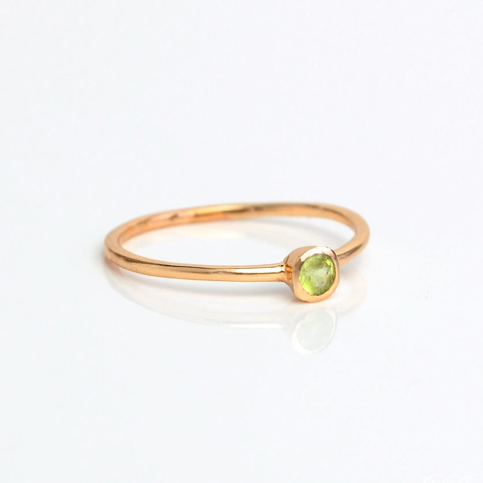 Dainty Stackable Green Amethyst Ring : February Birthstone