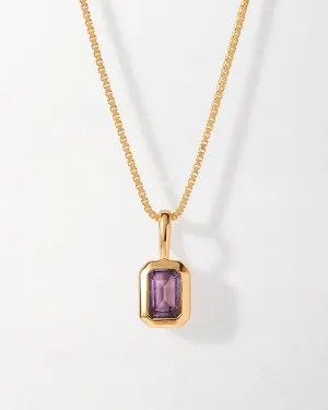 Deco Amethyst February Birthstone Necklace