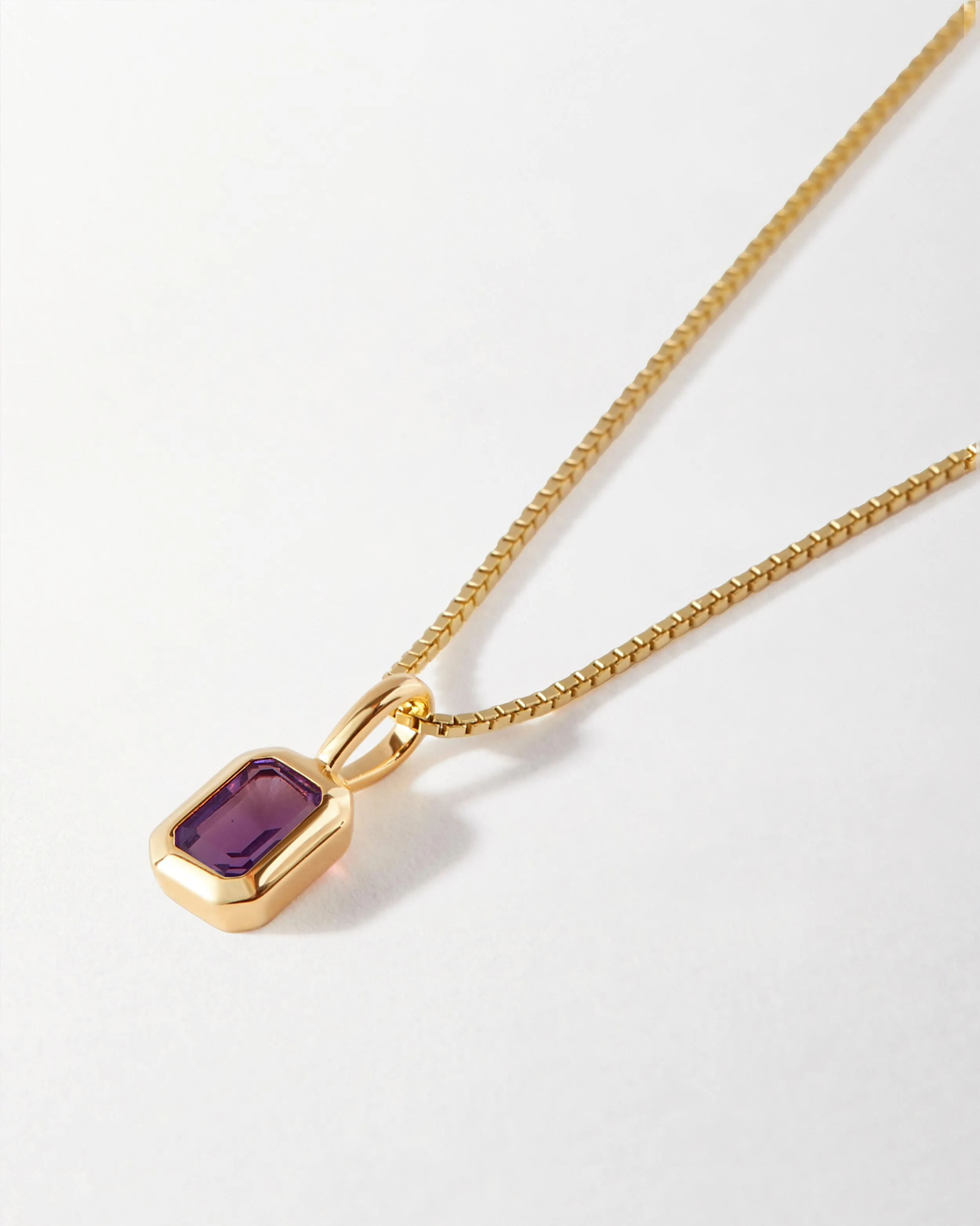 Deco Amethyst February Birthstone Necklace