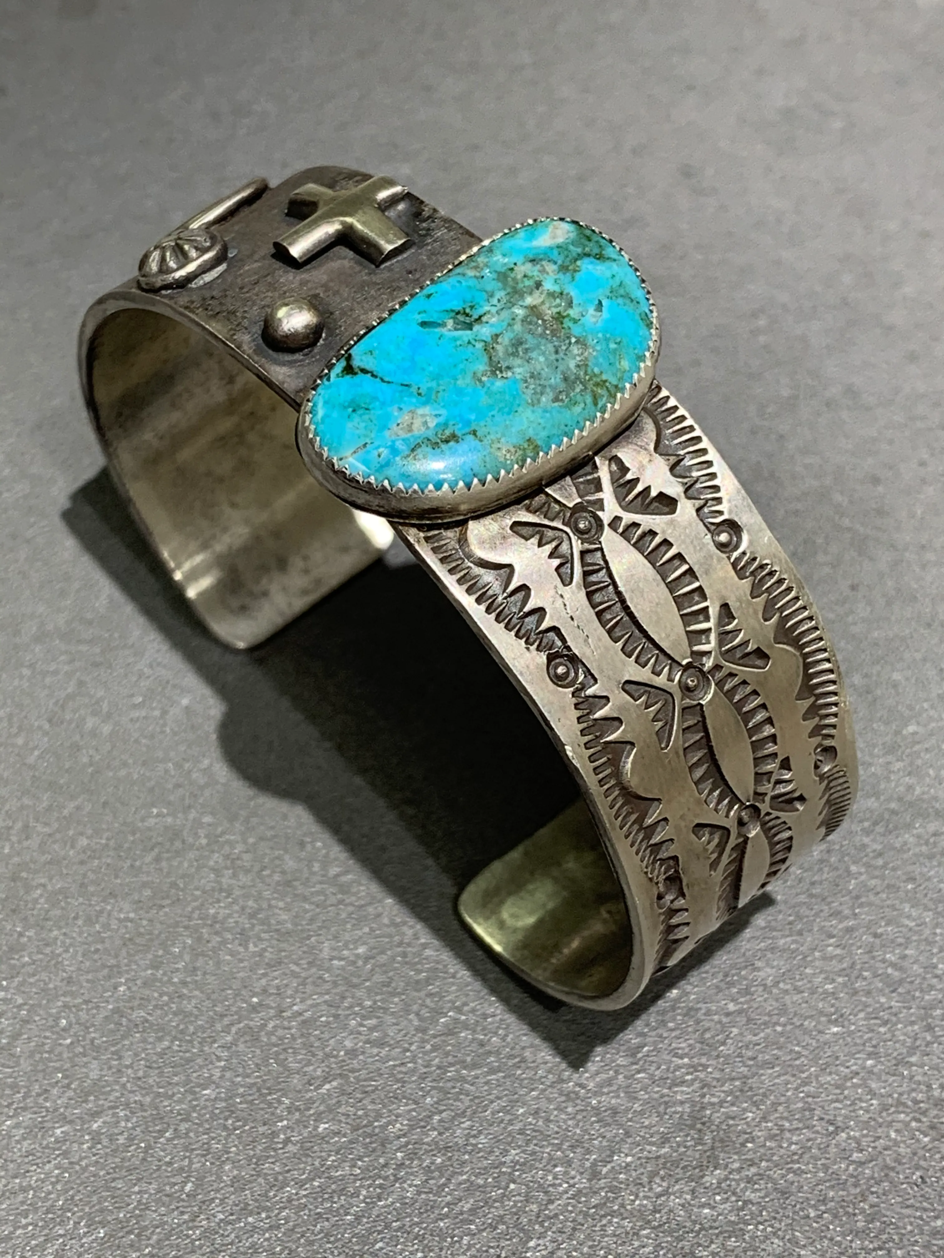 Delbert Secatero Navajo Sterling Turquoise Bracelet