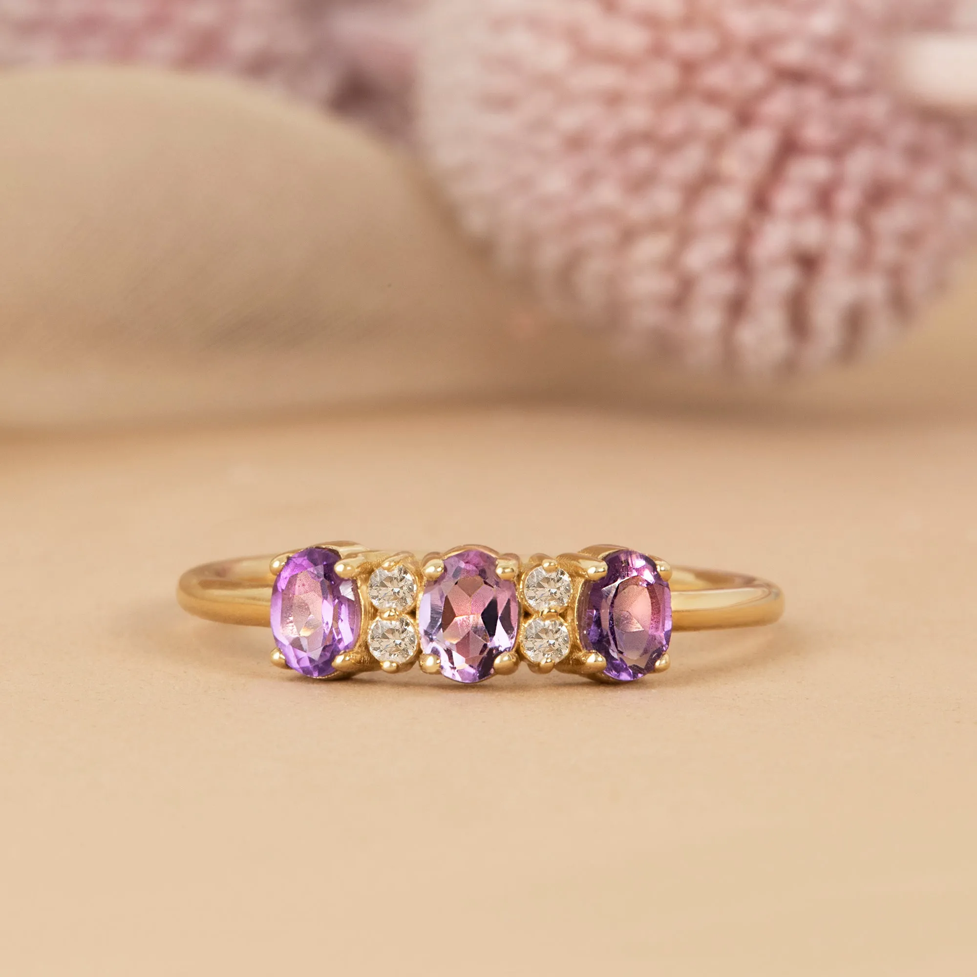 Diamond and Oval Amethyst Ring, Blair