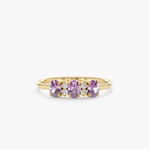 Diamond and Oval Amethyst Ring, Blair