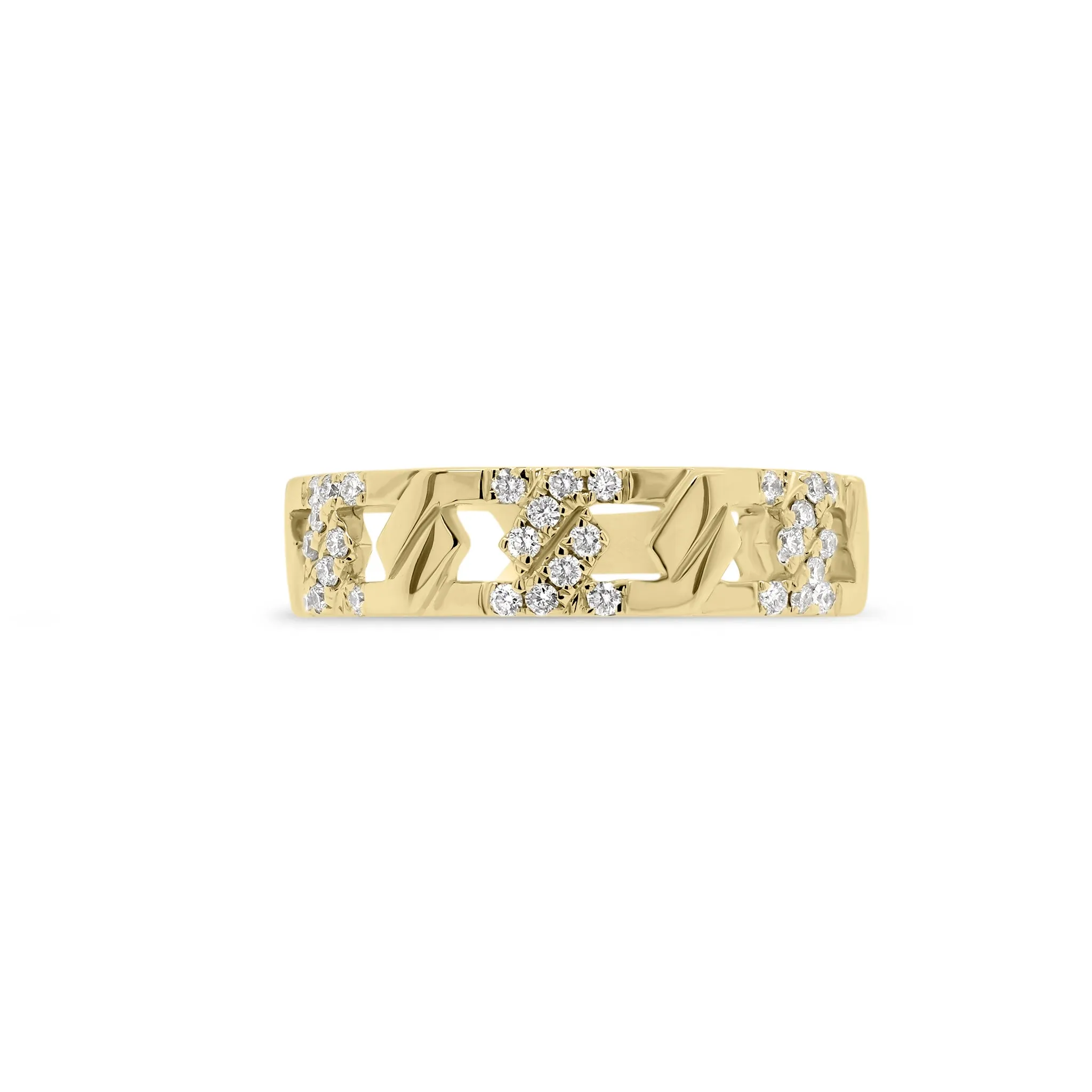 Diamond Curb Chain Stackable Ring