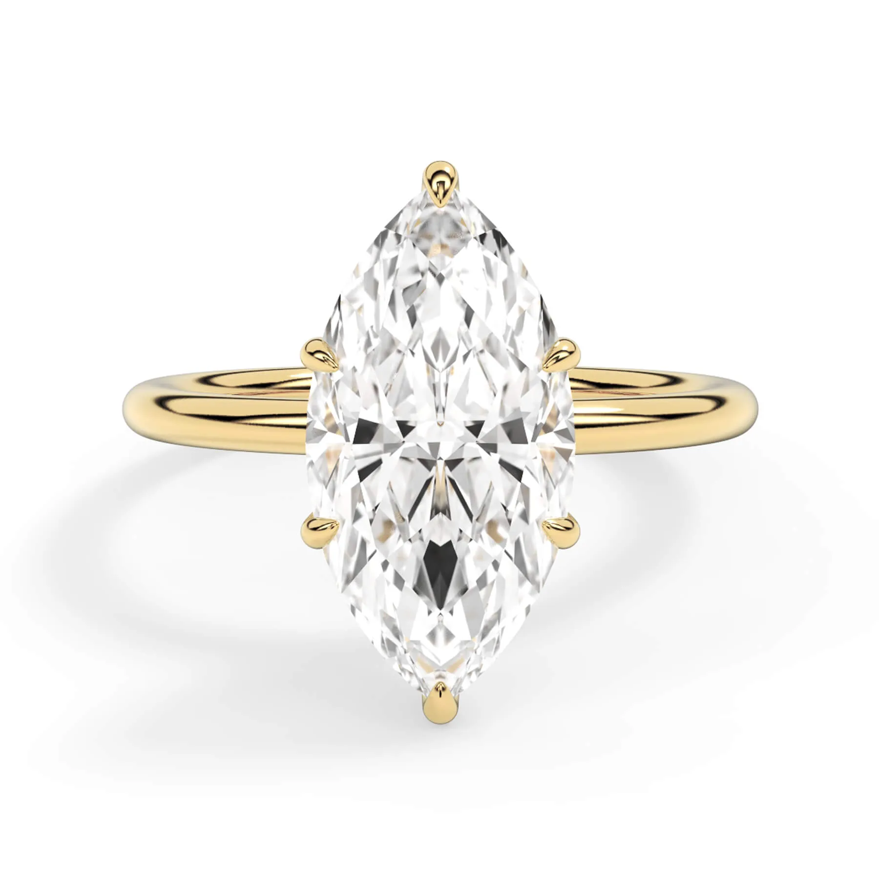 Diamond Petal Prong Engagement Ring Setting