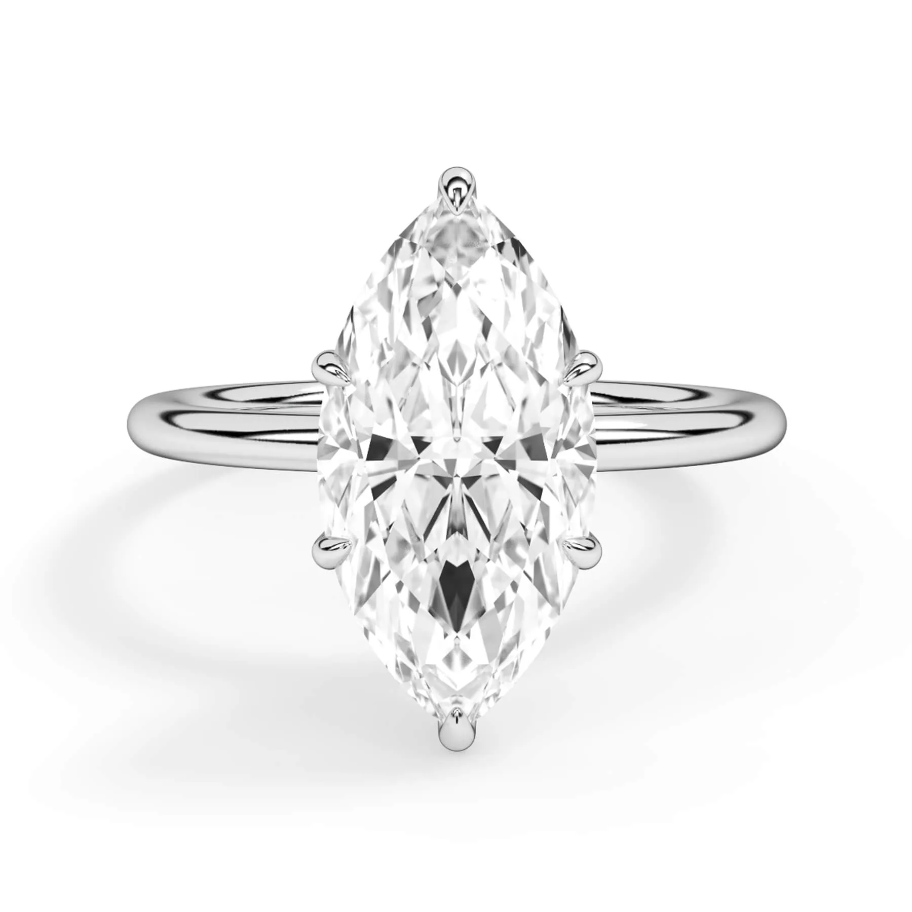 Diamond Petal Prong Engagement Ring Setting