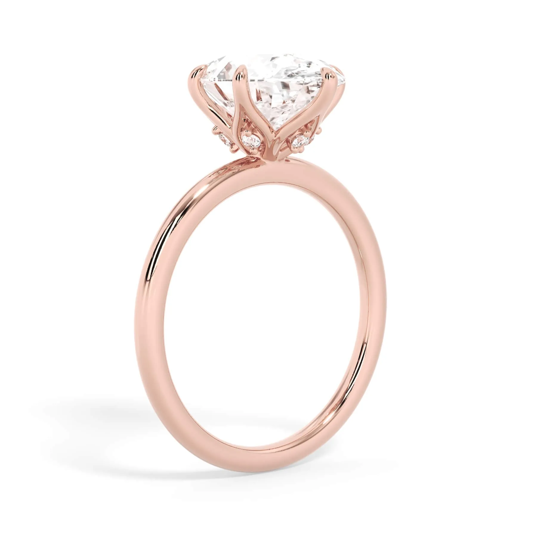 Diamond Petal Prong Engagement Ring Setting