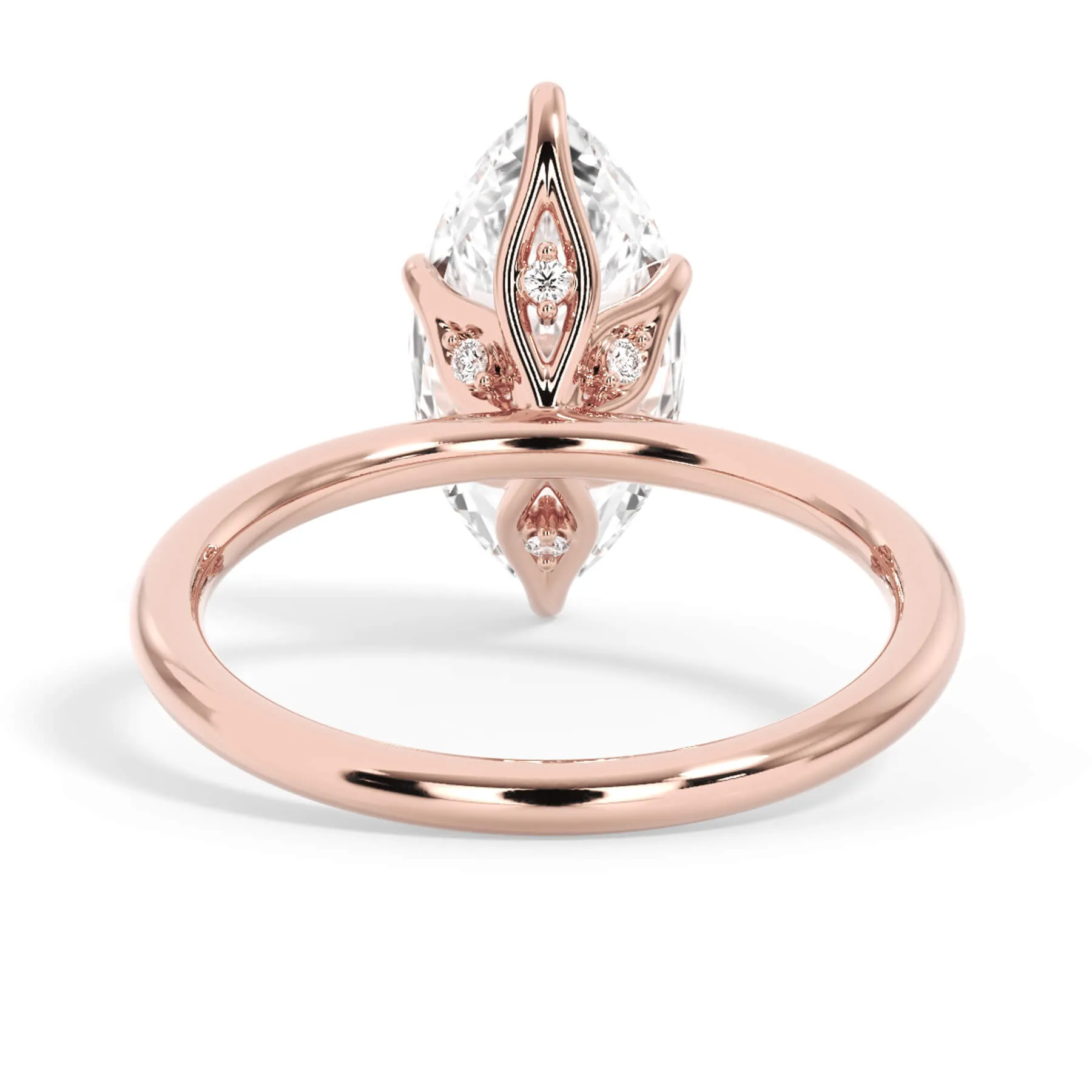 Diamond Petal Prong Engagement Ring Setting