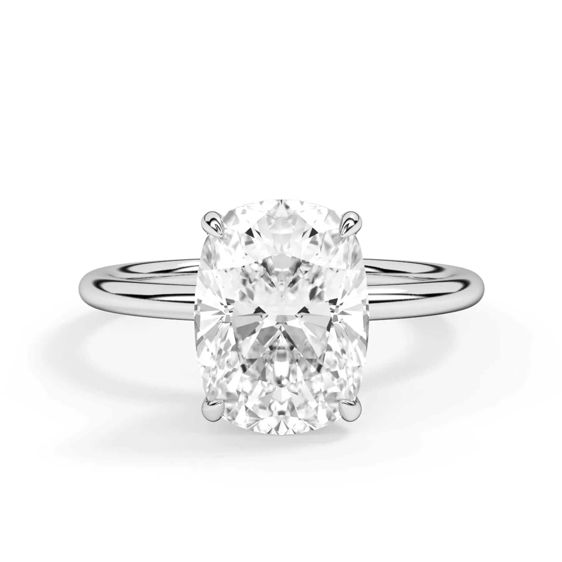 Diamond Petal Prong Engagement Ring Setting