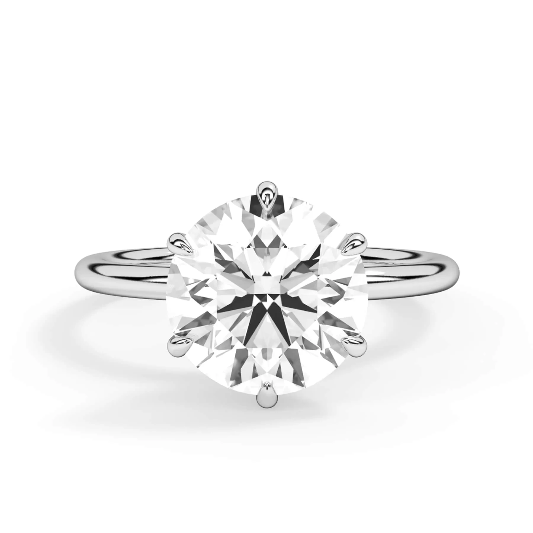 Diamond Petal Prong Engagement Ring Setting