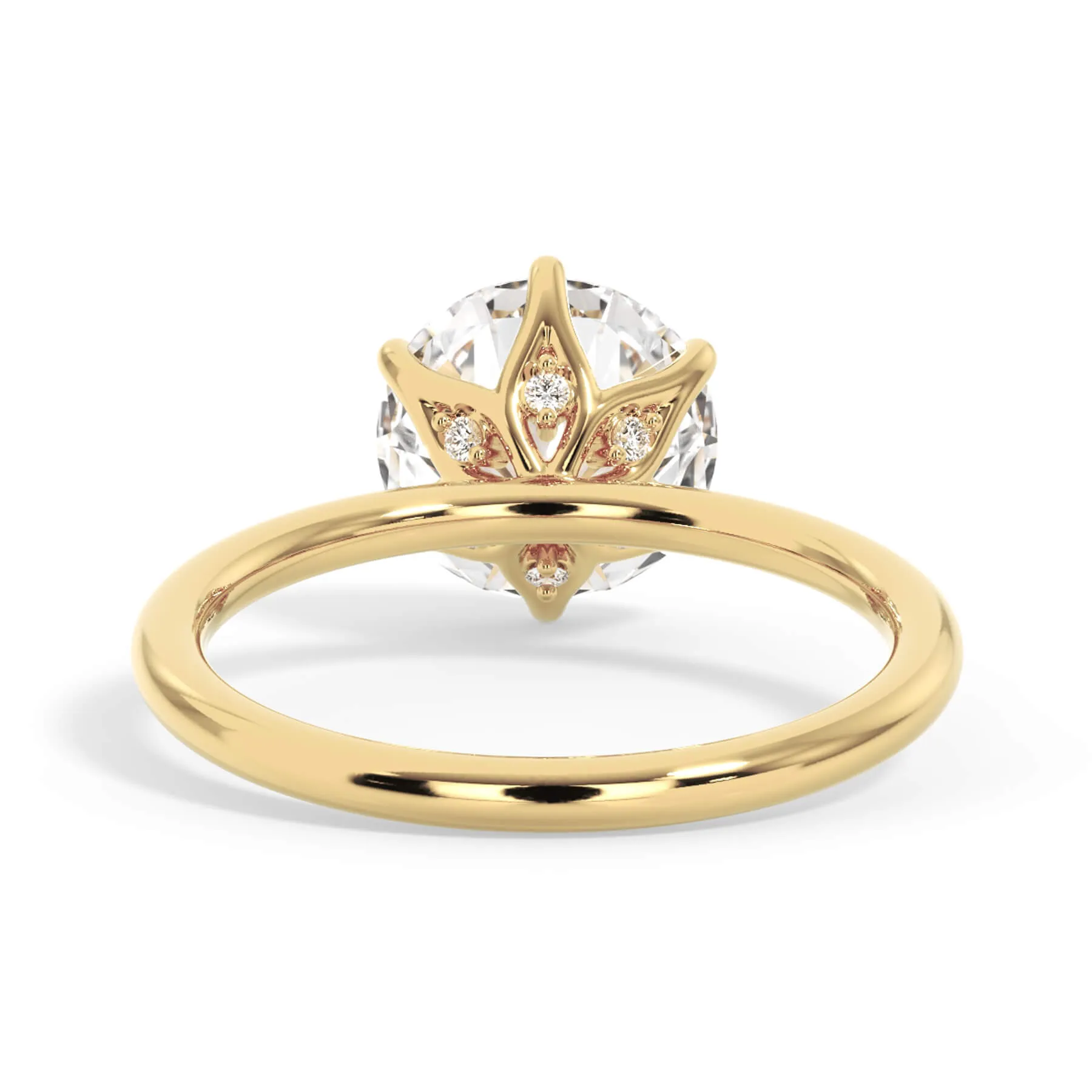 Diamond Petal Prong Engagement Ring Setting