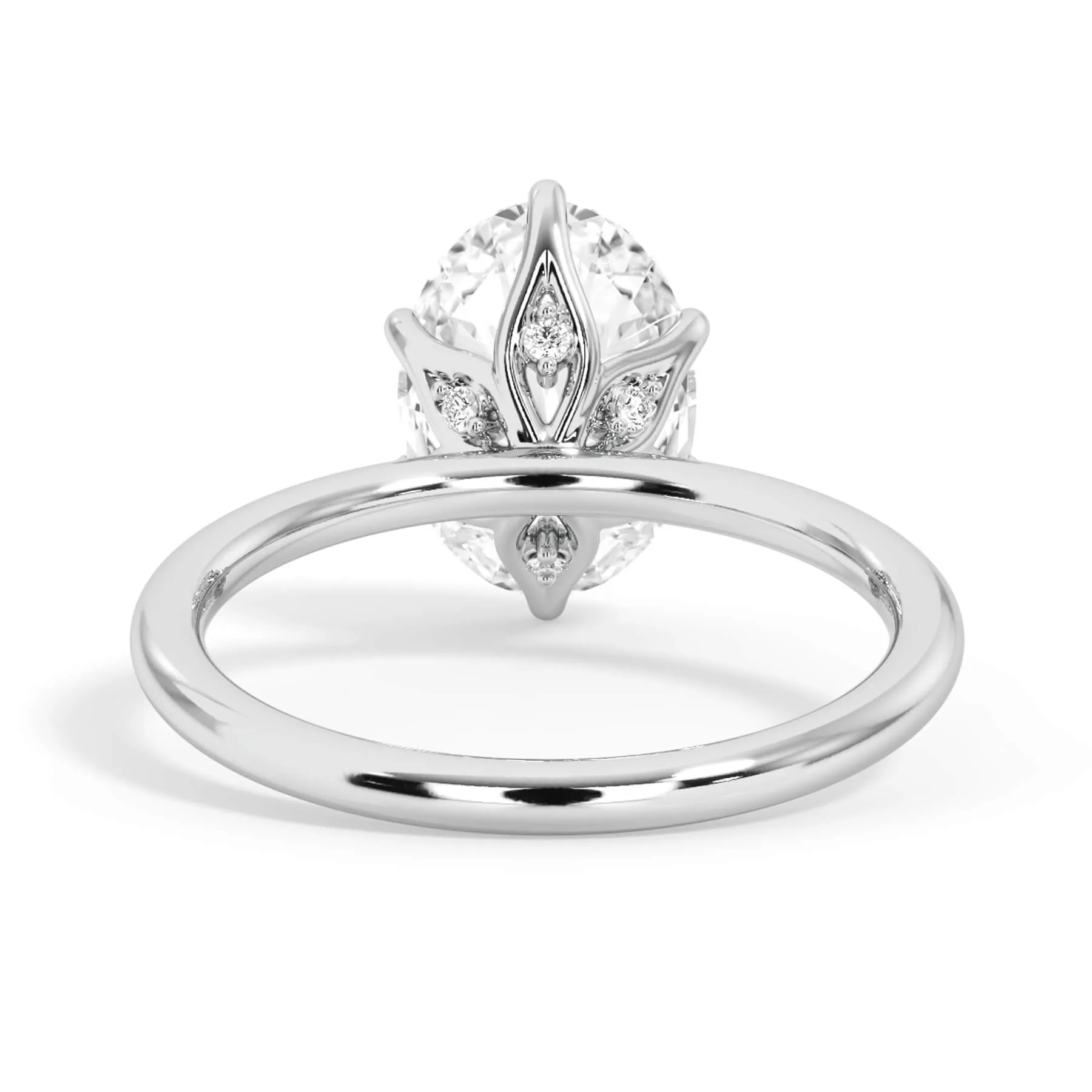 Diamond Petal Prong Engagement Ring Setting