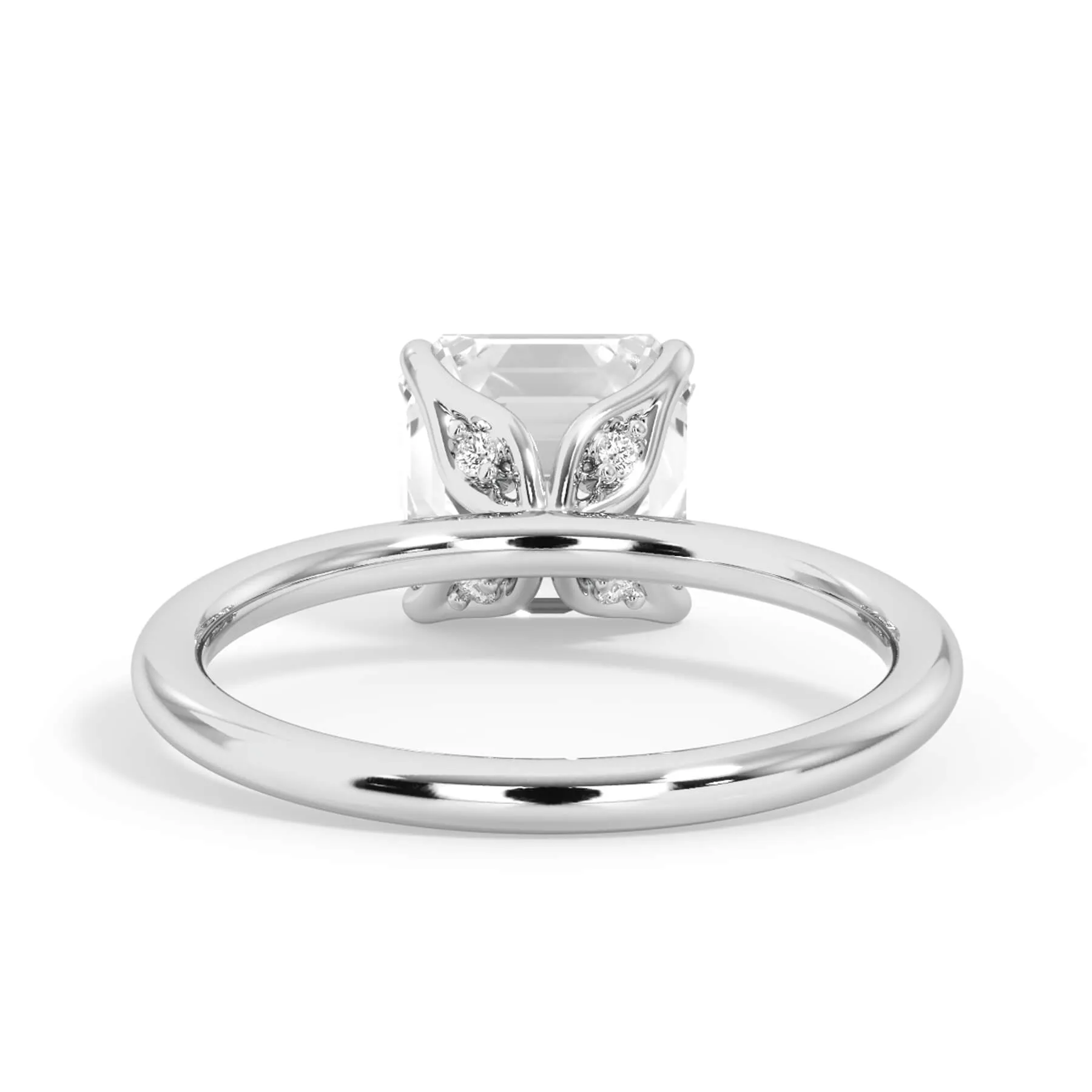 Diamond Petal Prong Engagement Ring Setting