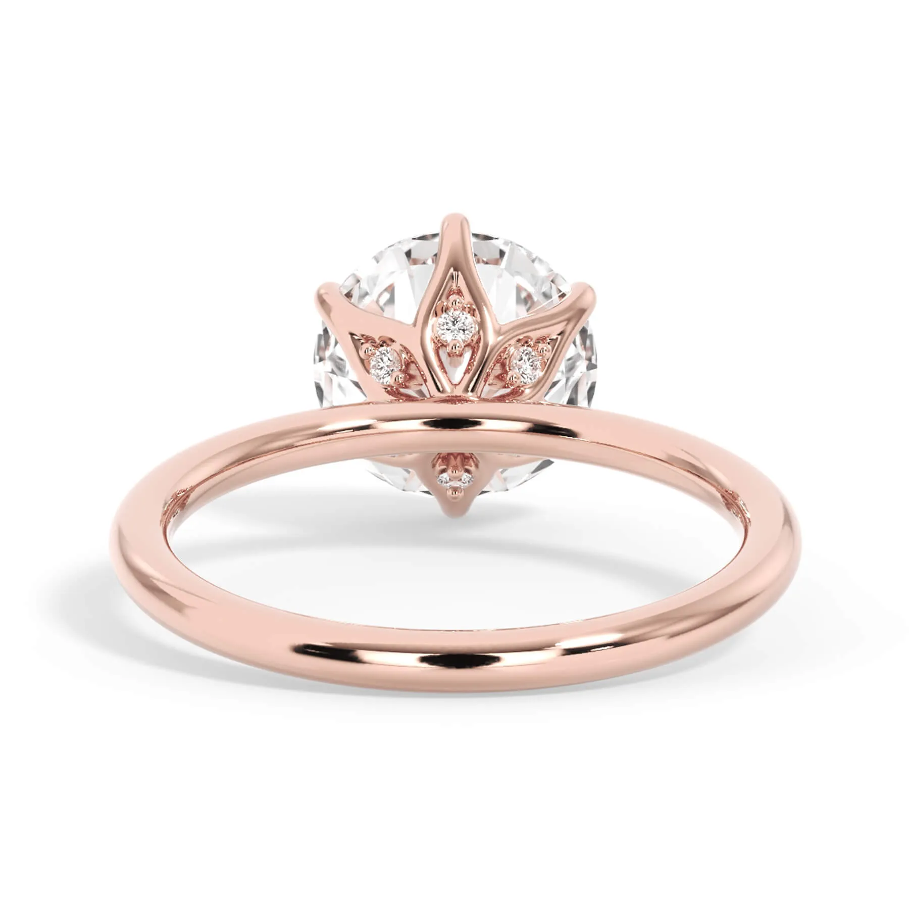 Diamond Petal Prong Engagement Ring Setting