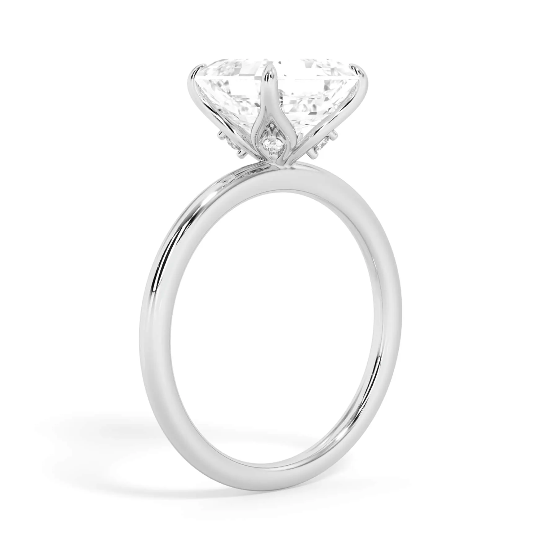 Diamond Petal Prong Engagement Ring Setting