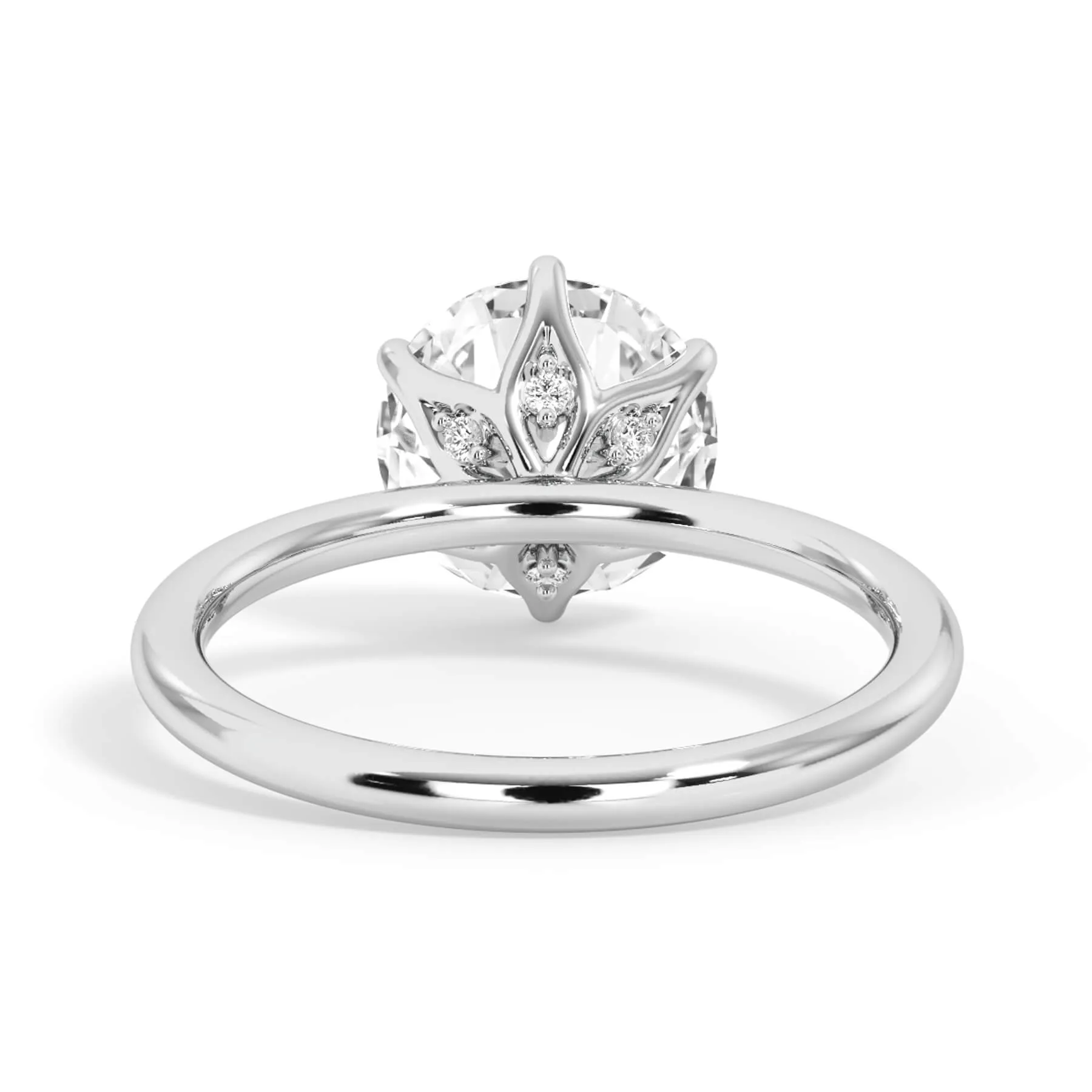 Diamond Petal Prong Engagement Ring Setting