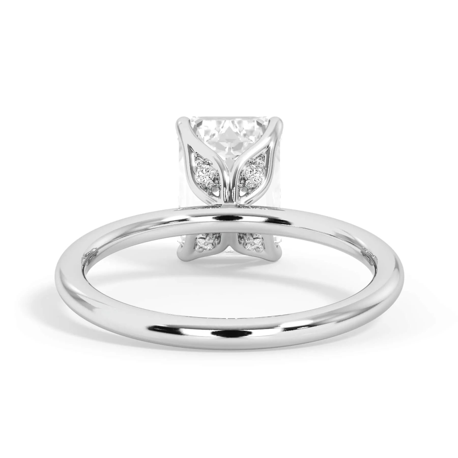 Diamond Petal Prong Engagement Ring Setting