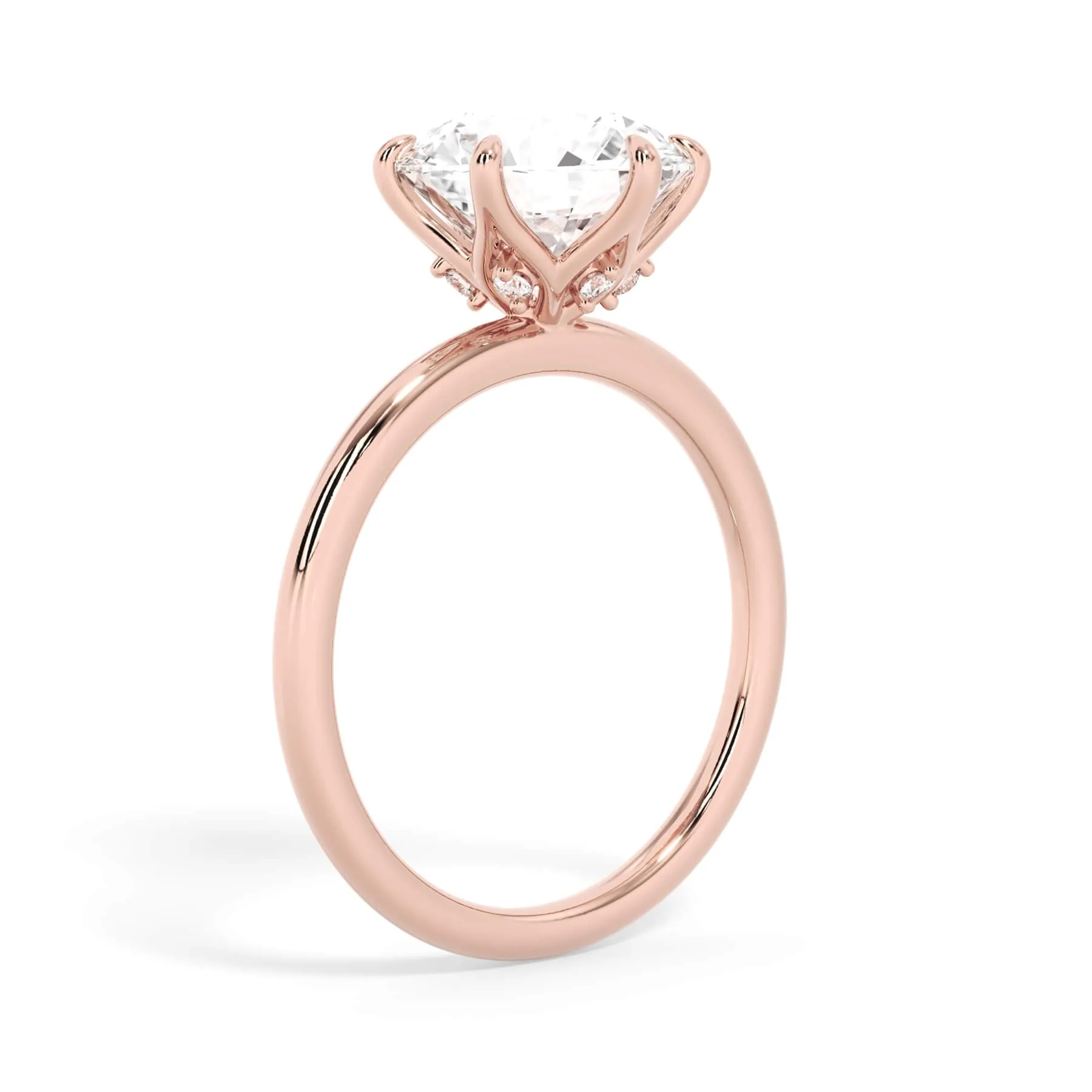 Diamond Petal Prong Engagement Ring Setting