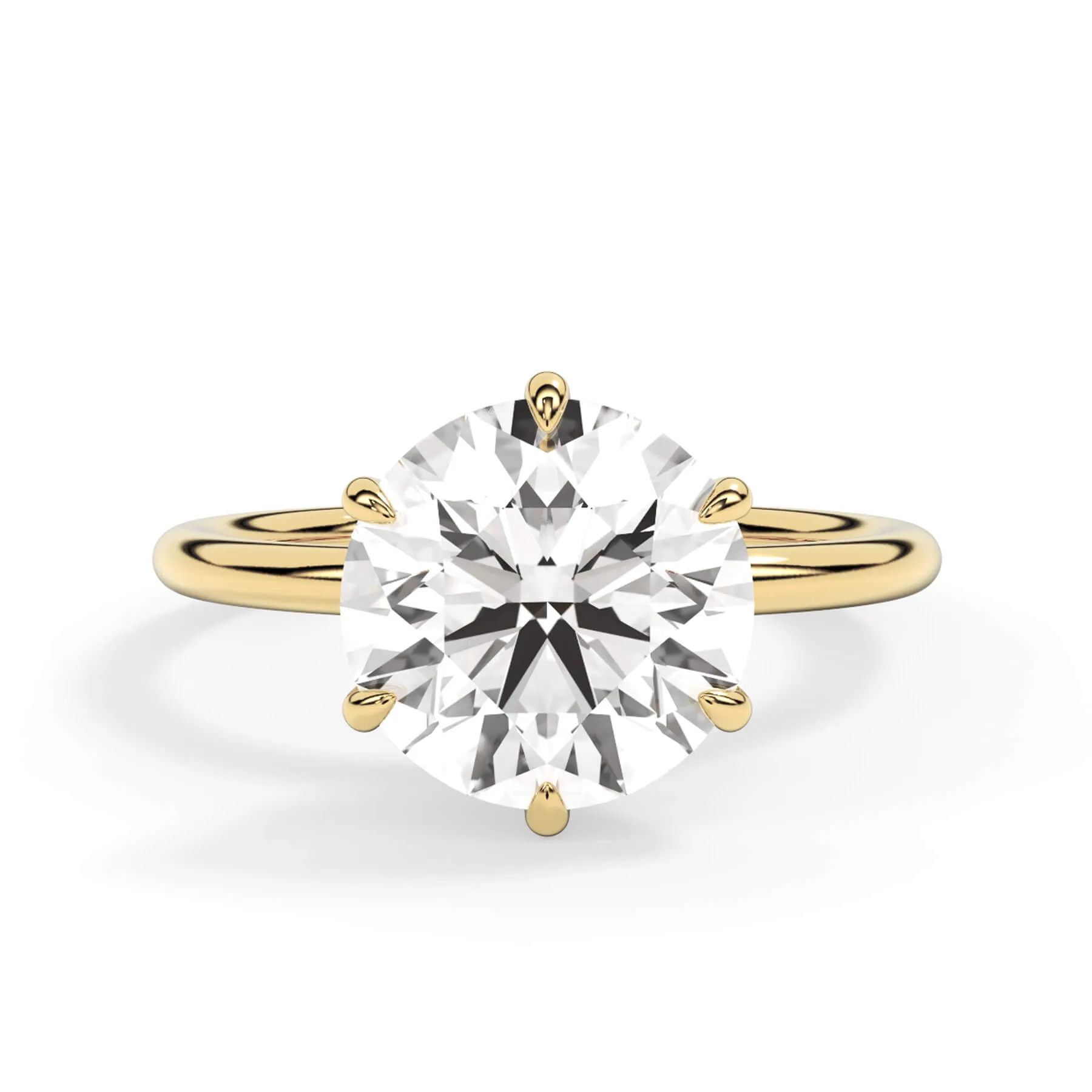 Diamond Petal Prong Engagement Ring Setting