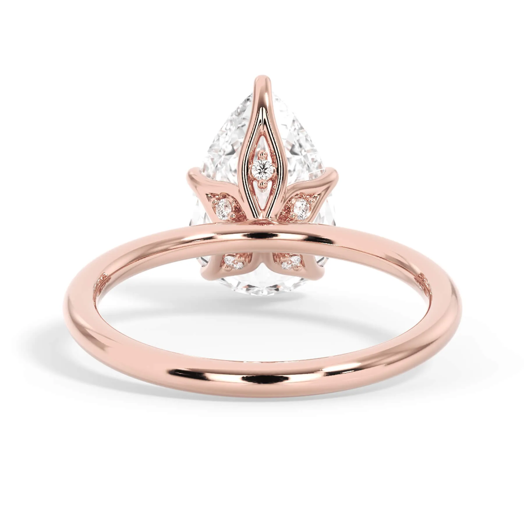 Diamond Petal Prong Engagement Ring Setting