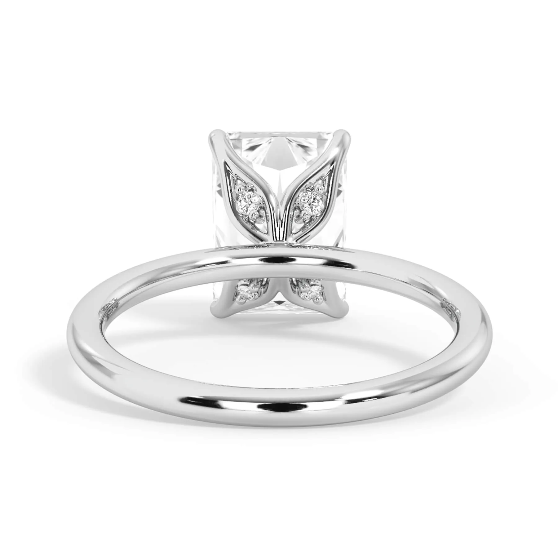 Diamond Petal Prong Engagement Ring Setting