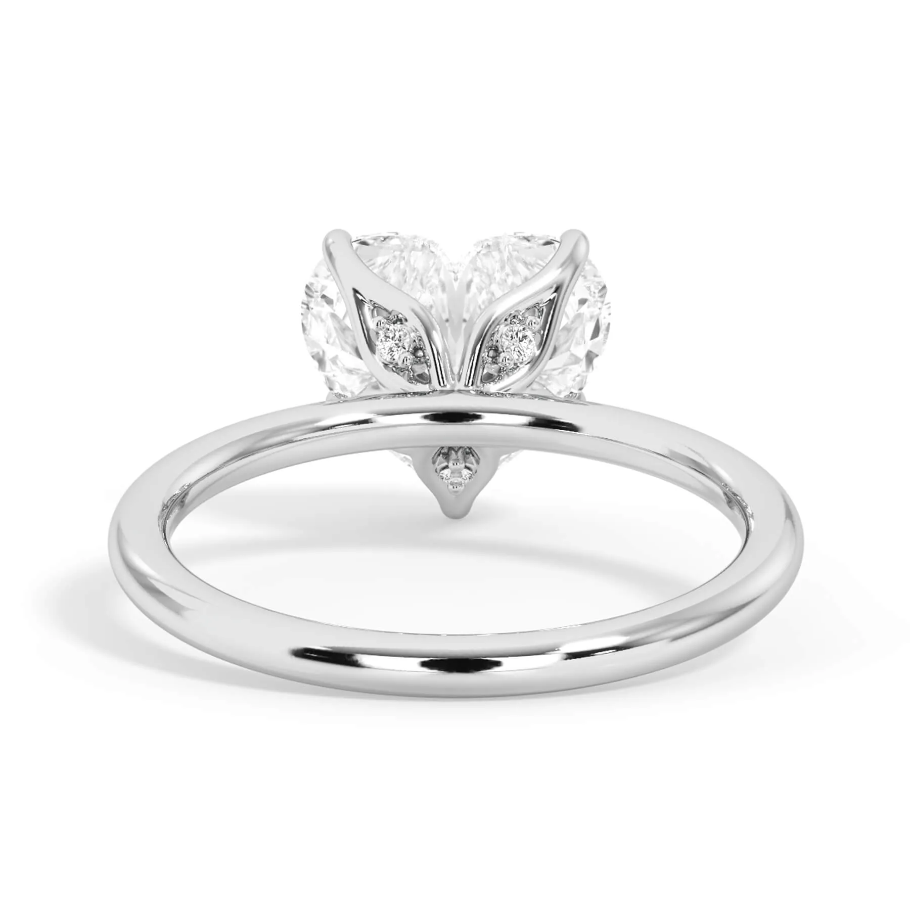 Diamond Petal Prong Engagement Ring Setting