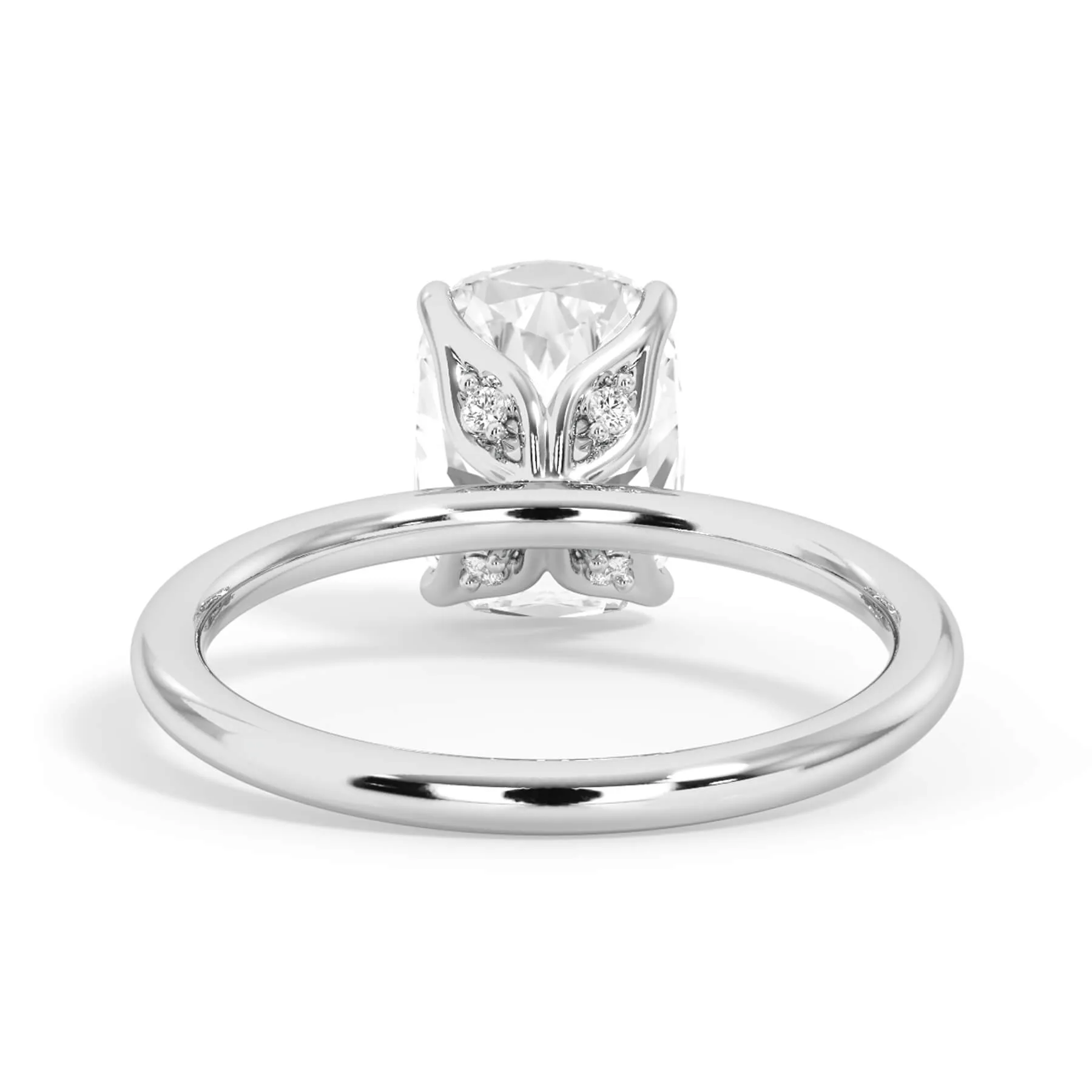 Diamond Petal Prong Engagement Ring Setting