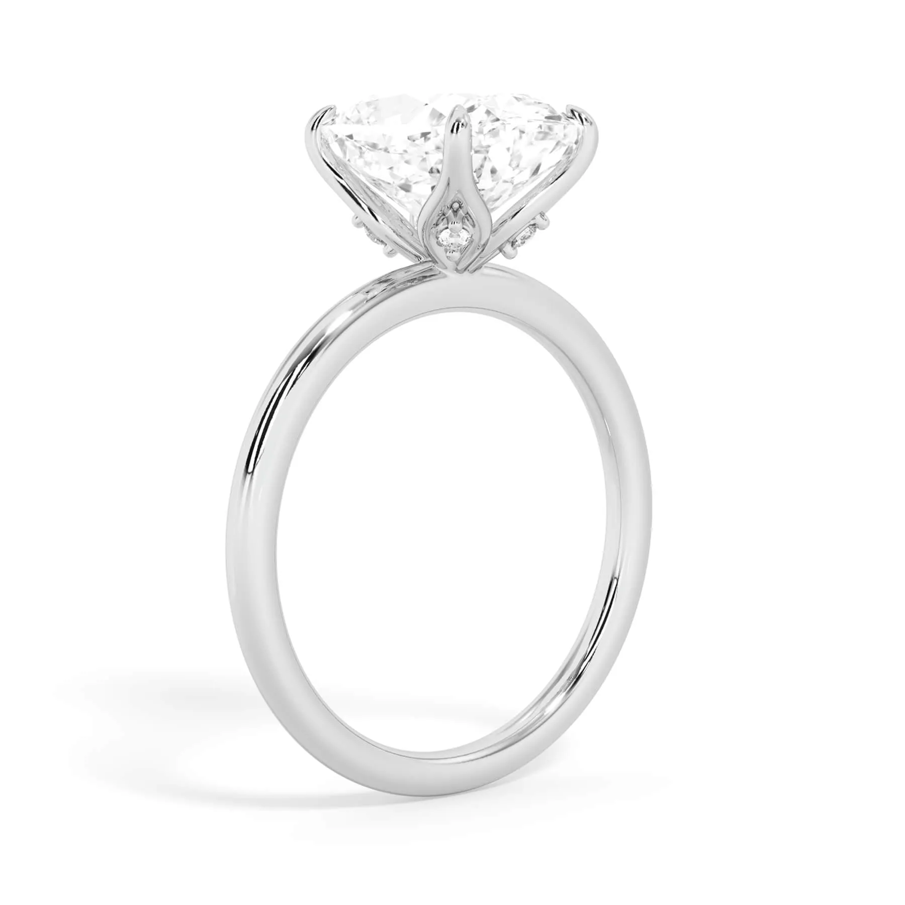 Diamond Petal Prong Engagement Ring Setting