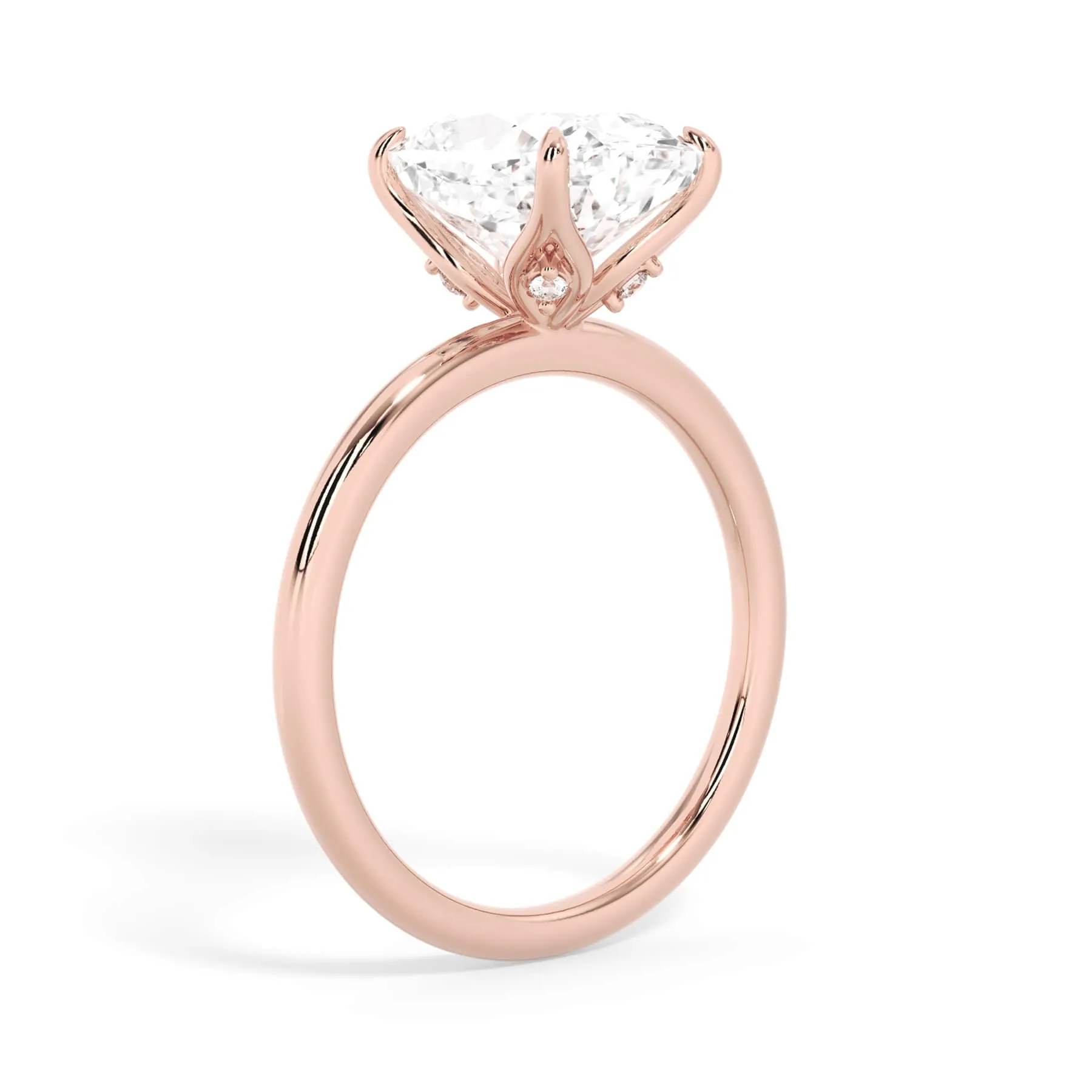 Diamond Petal Prong Engagement Ring Setting