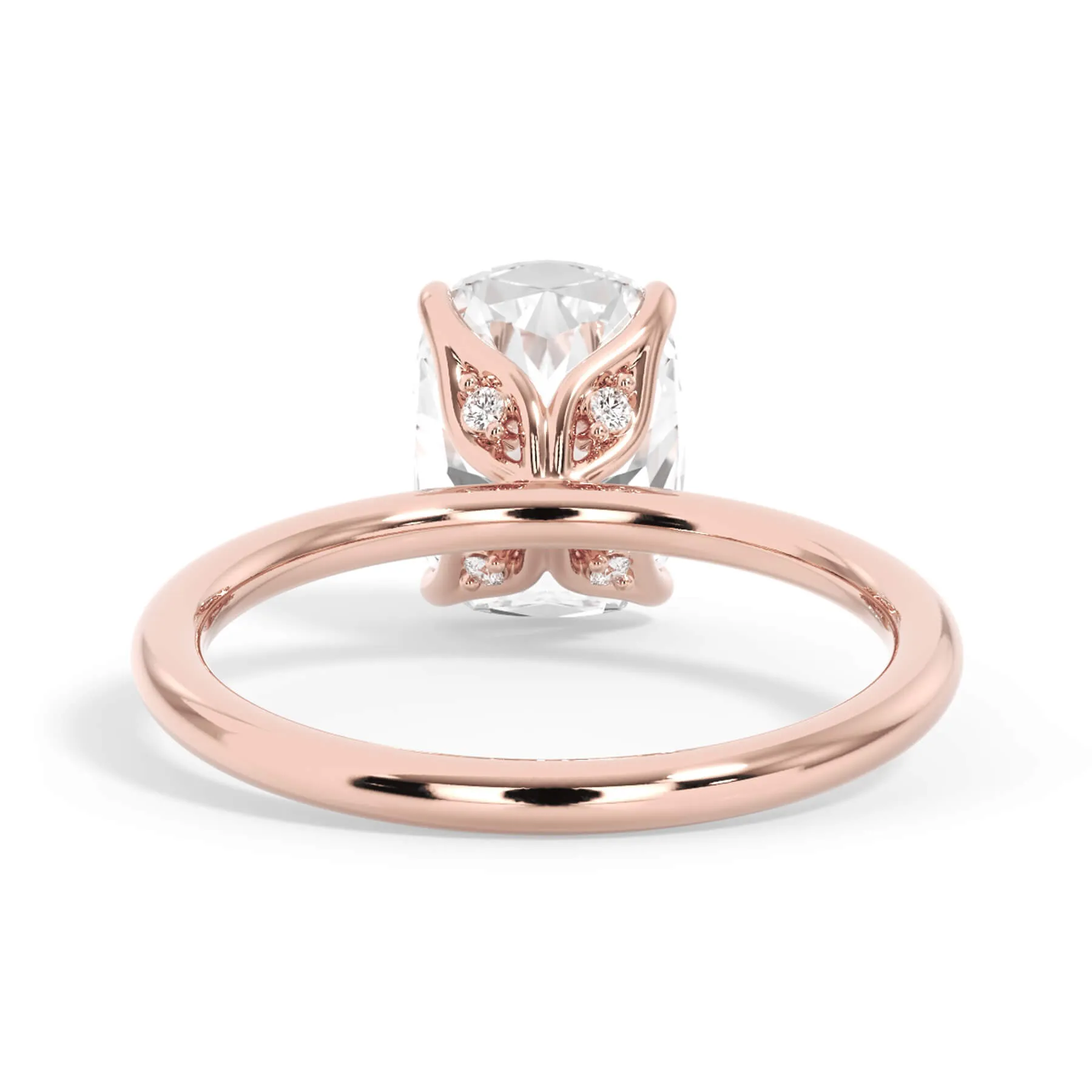 Diamond Petal Prong Engagement Ring Setting