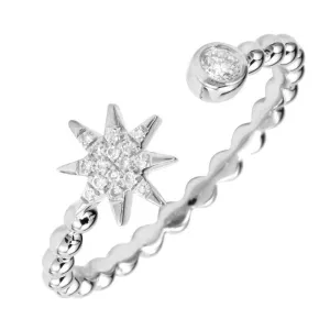 Diamond Starburst Open Ring