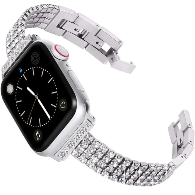 Diamond Strap Case For Apple Watch Band Series 7 6 5 4 Luxury Bracelet Quality Steel Strap iWatch 38mm 40mm 41mm 42mm 44mm 45mm |Watchbands|