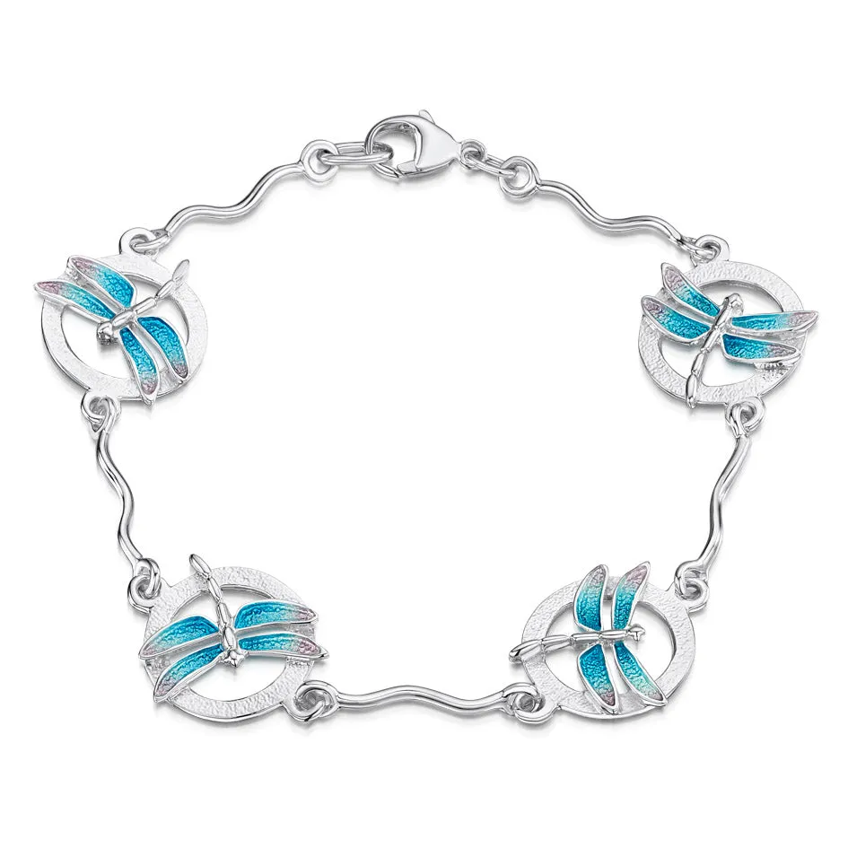 Dragonfly Sterling Silver and Enamel Bracelet - EBL240