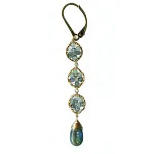 Earrings 5061D with Sapphire Opal and Kyanite by Michelle Pressler Jewelry