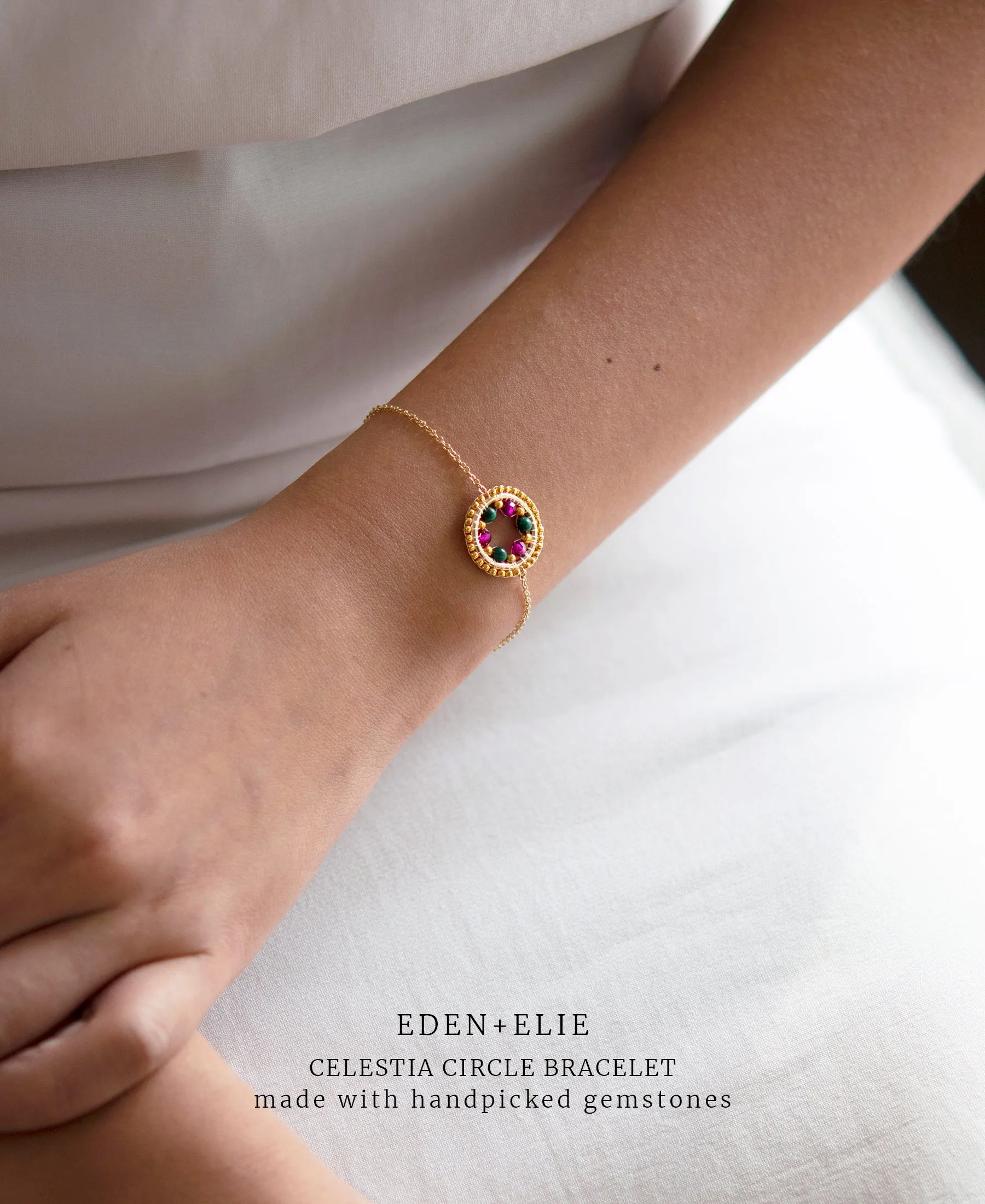 EDEN   ELIE Celestia Circle Bracelet - Light Turquoise