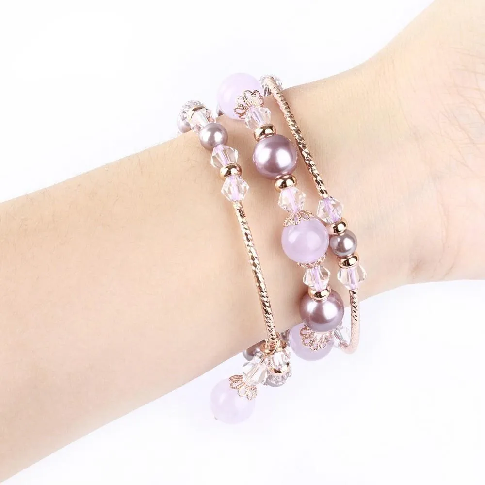 Elastic stretch Apple Watch Band, charm Beads Pearl Bracelet Strap