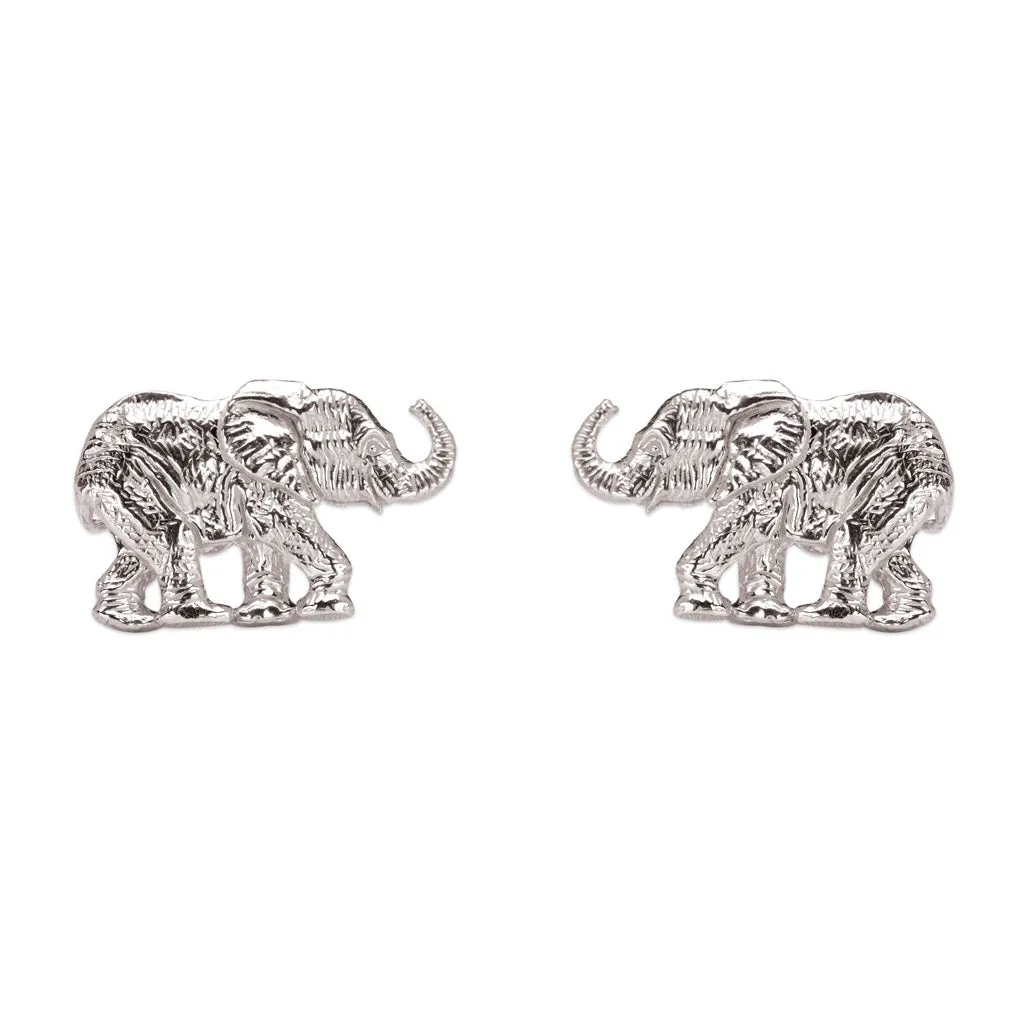 Elephant Stud Earrings in Silver