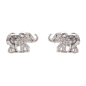 Elephant Stud Earrings in Silver