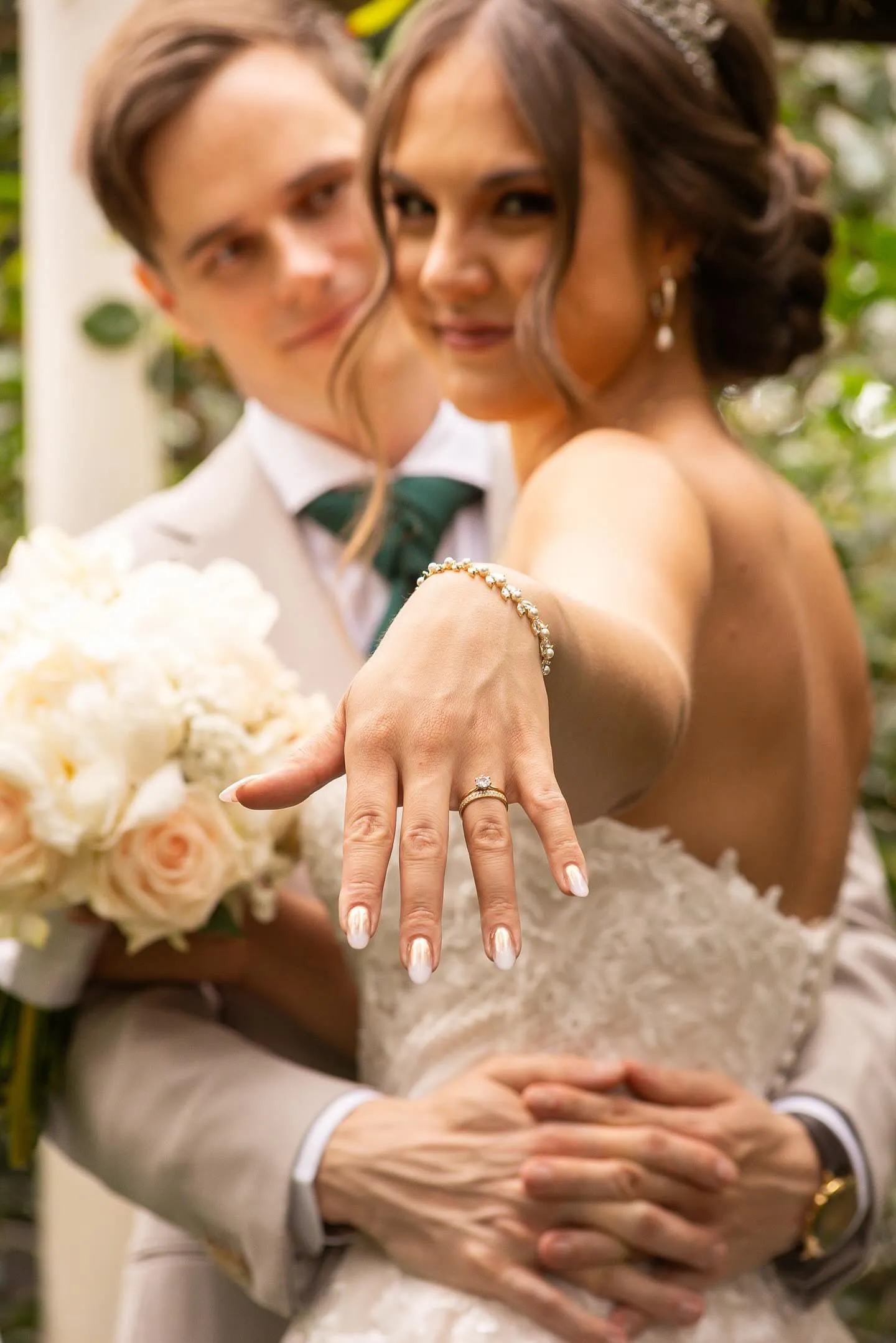 Ellee Real Bride Adorned with GEMNA Swarovski Wedding Tiara