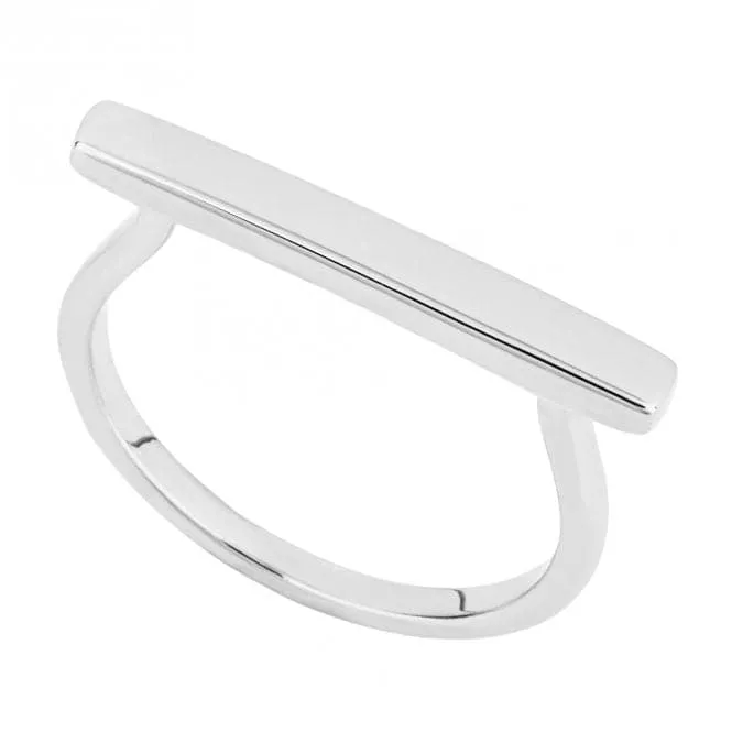 Elongated Bar Silver Ring R3820