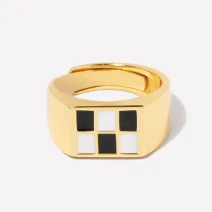 Enamel Checker Ring