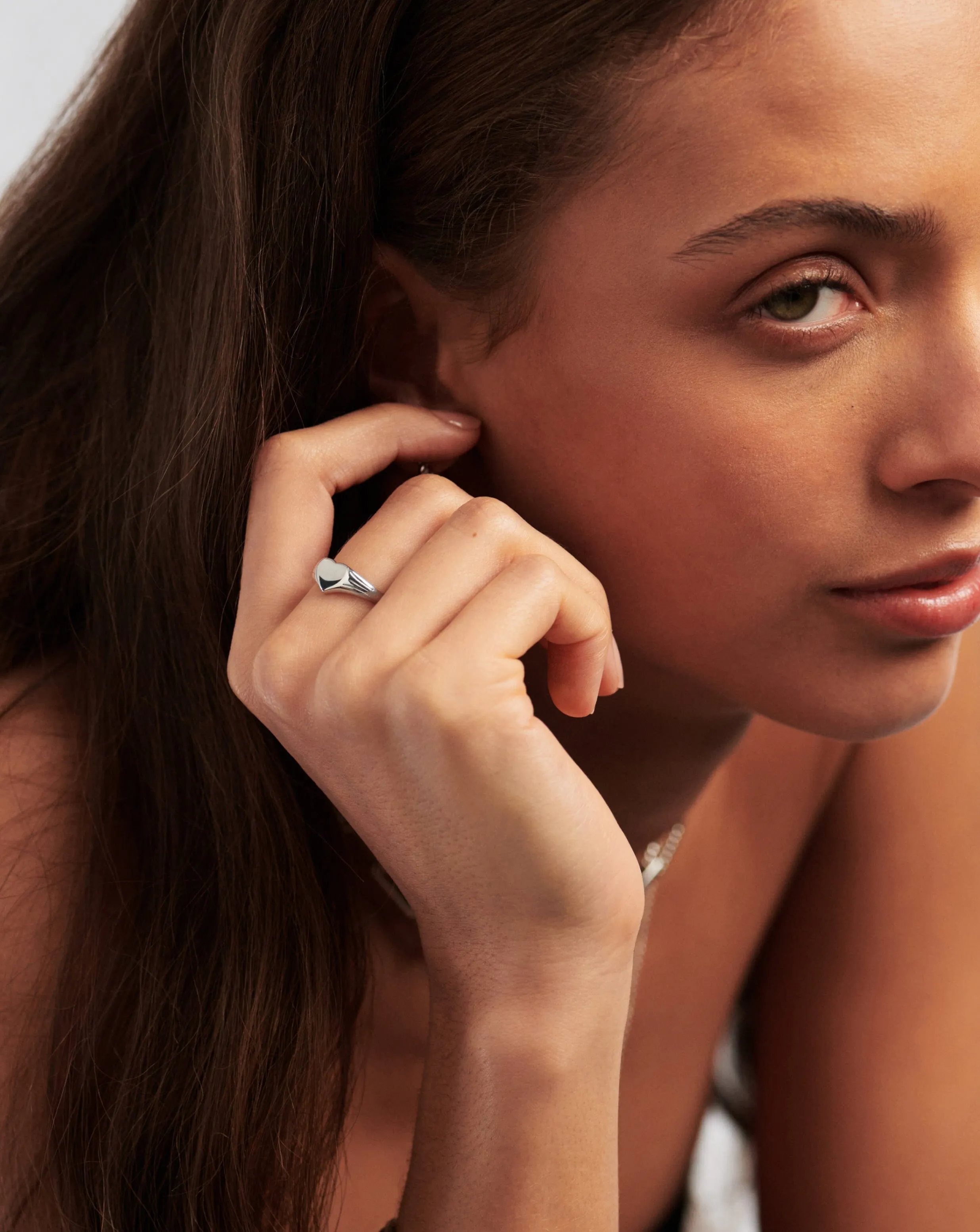 Engravable Heart Signet Ring | Sterling Silver