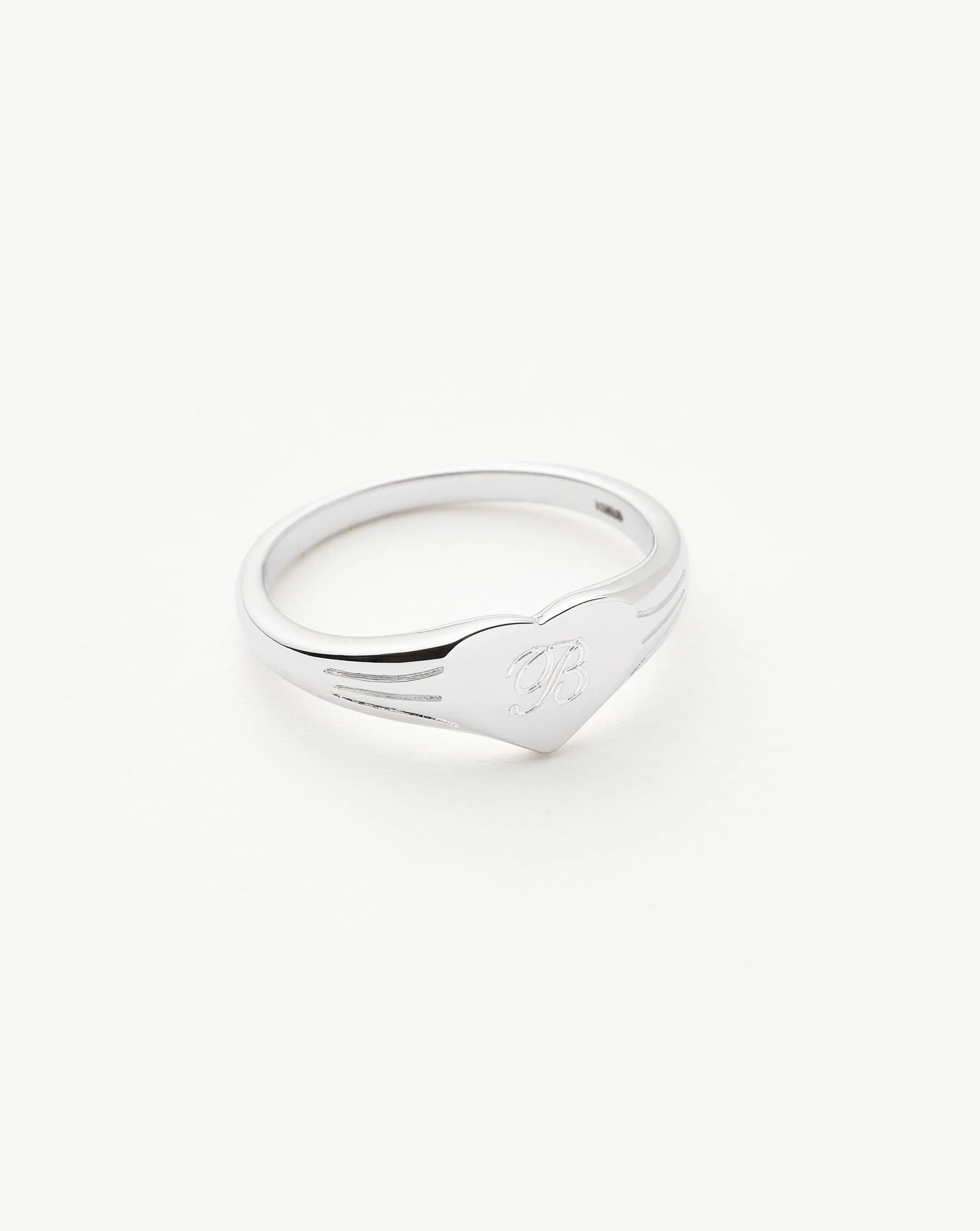 Engravable Heart Signet Ring | Sterling Silver