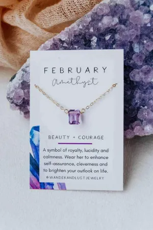 February Birthstone Gold-Filled Necklace