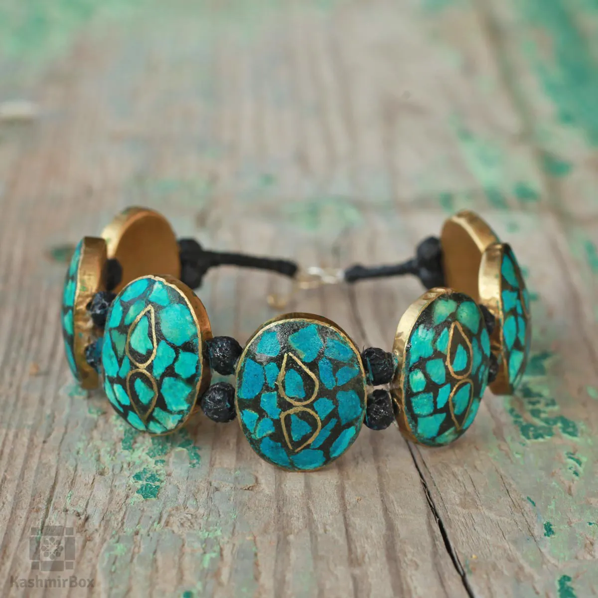 Ferozi Blue Handmade Kashmiri Bracelet