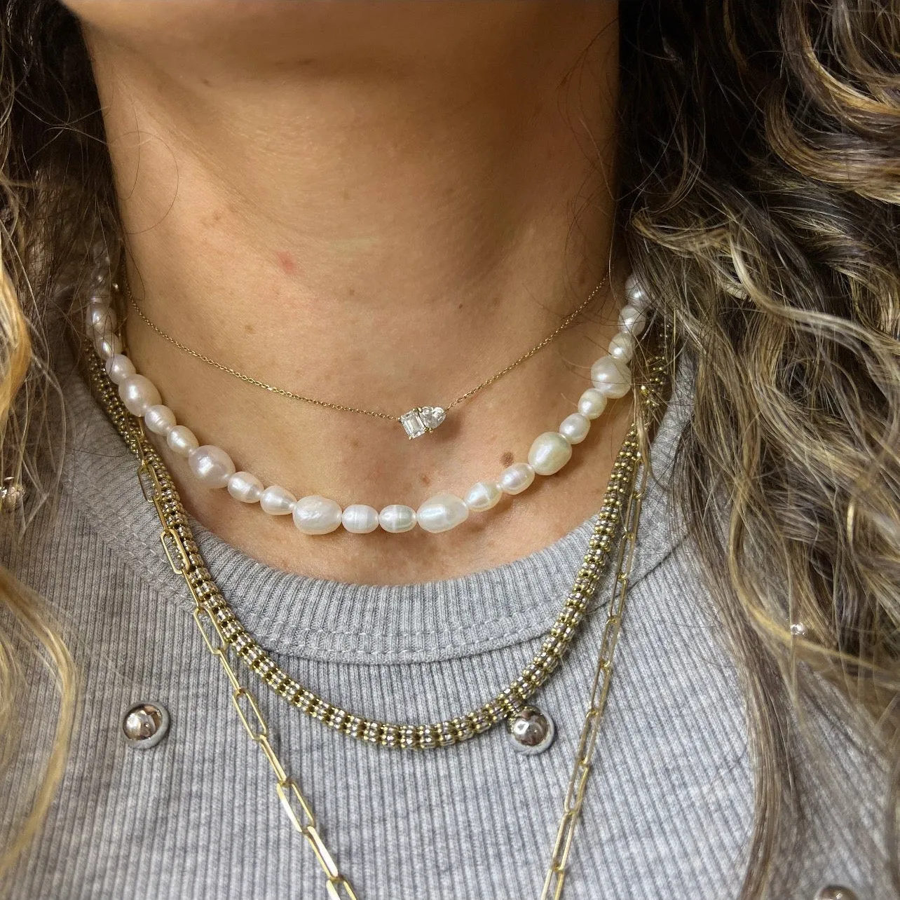 Freshwater Asymmetrical Pearl Necklace