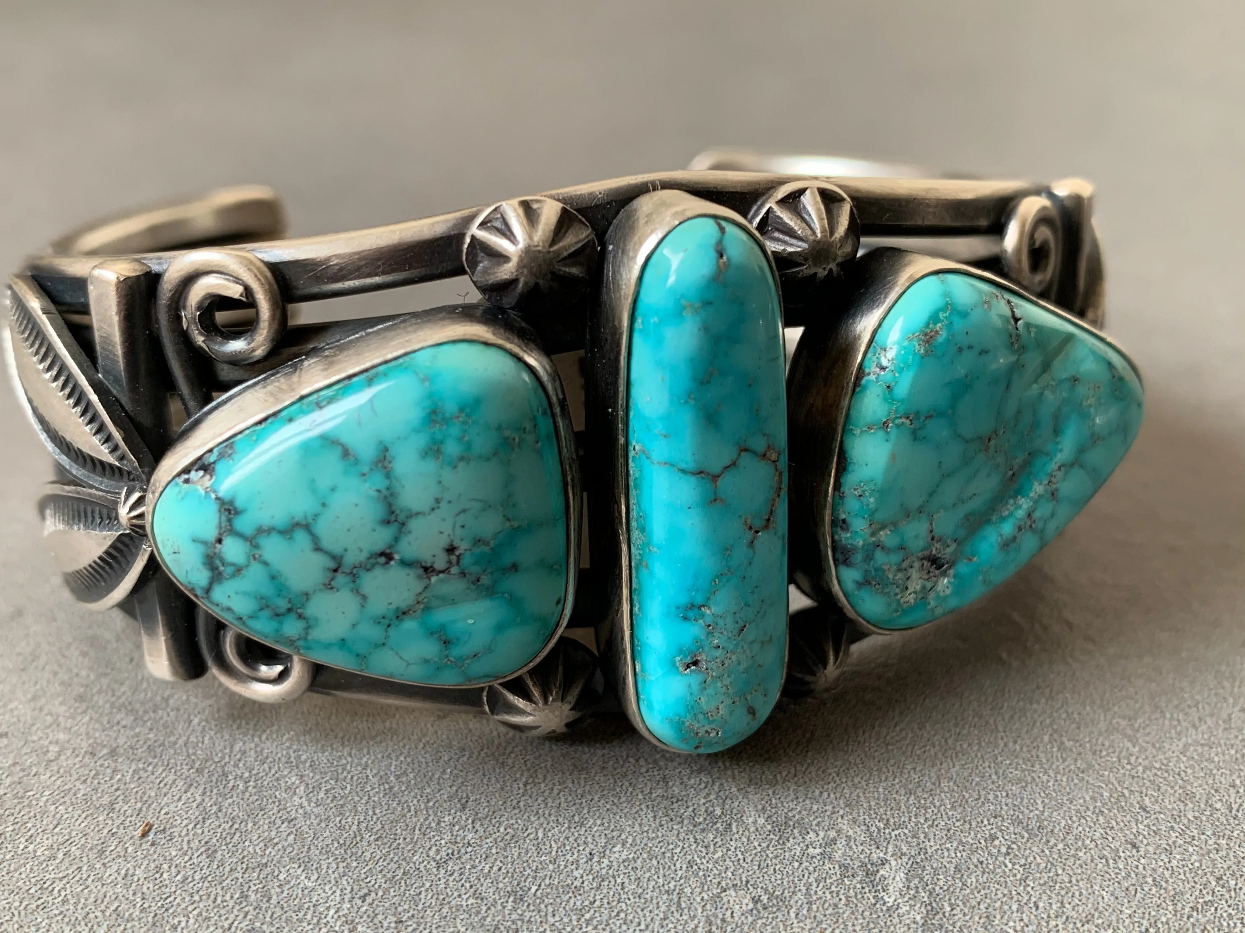 Gary Reeves Navajo Natural Turquoise Sterling Silver Cuff